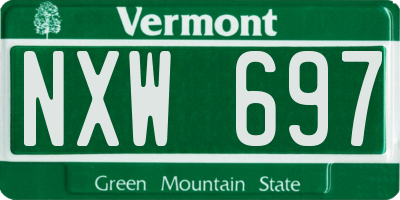 VT license plate NXW697
