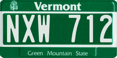 VT license plate NXW712