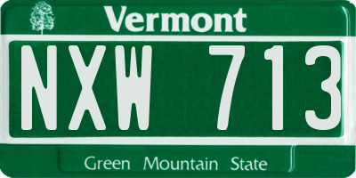 VT license plate NXW713