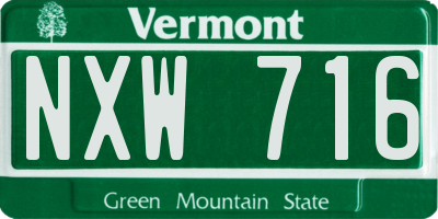 VT license plate NXW716