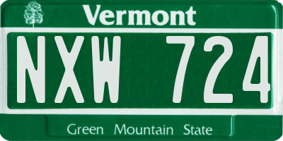 VT license plate NXW724