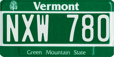 VT license plate NXW780