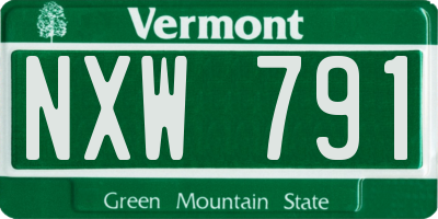 VT license plate NXW791