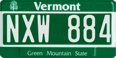 VT license plate NXW884