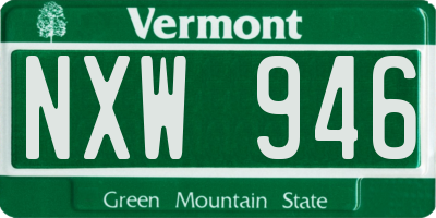 VT license plate NXW946