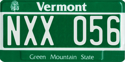 VT license plate NXX056