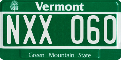 VT license plate NXX060
