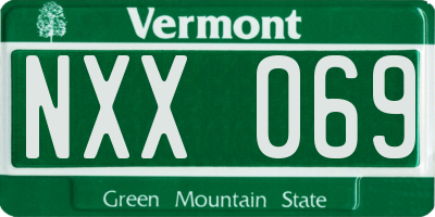 VT license plate NXX069