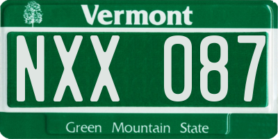 VT license plate NXX087