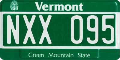 VT license plate NXX095