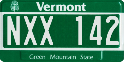 VT license plate NXX142