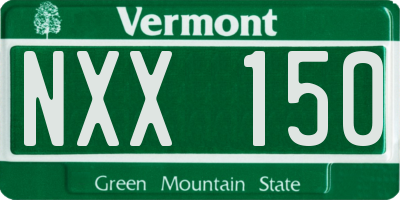 VT license plate NXX150