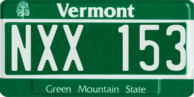 VT license plate NXX153