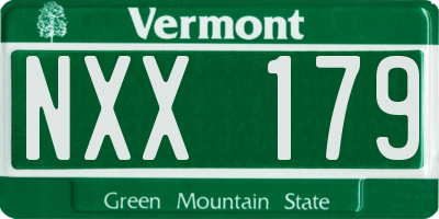 VT license plate NXX179