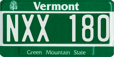 VT license plate NXX180