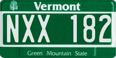 VT license plate NXX182