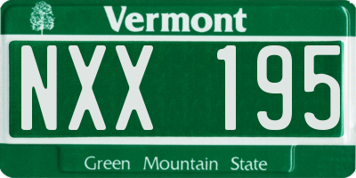 VT license plate NXX195