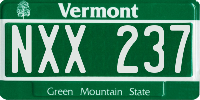 VT license plate NXX237