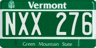 VT license plate NXX276