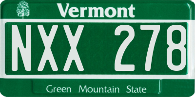 VT license plate NXX278