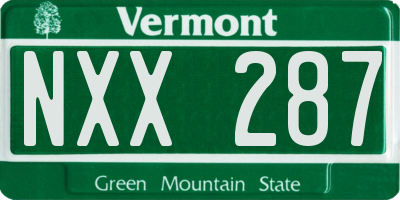 VT license plate NXX287