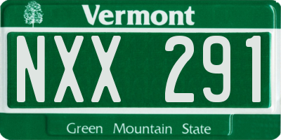VT license plate NXX291