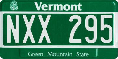 VT license plate NXX295