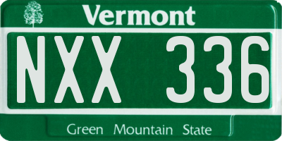 VT license plate NXX336