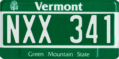 VT license plate NXX341