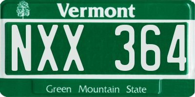 VT license plate NXX364