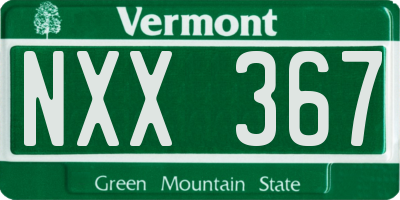VT license plate NXX367