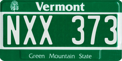 VT license plate NXX373