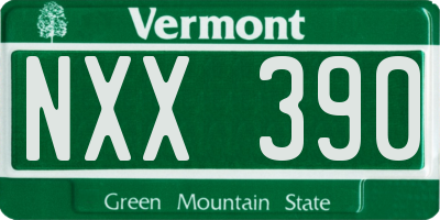 VT license plate NXX390