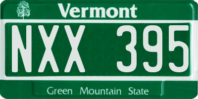 VT license plate NXX395