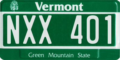 VT license plate NXX401