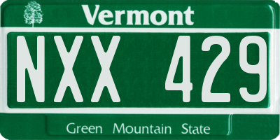 VT license plate NXX429
