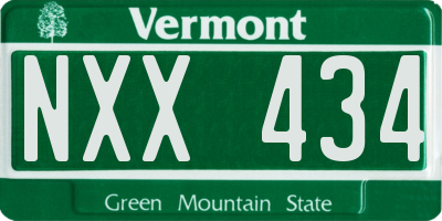VT license plate NXX434