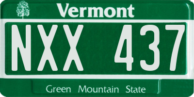 VT license plate NXX437