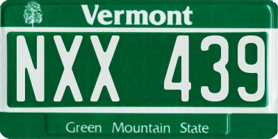 VT license plate NXX439