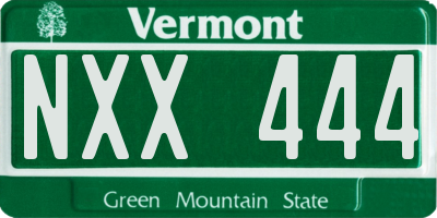 VT license plate NXX444
