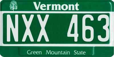 VT license plate NXX463