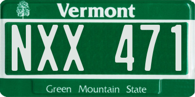 VT license plate NXX471