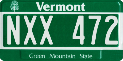VT license plate NXX472