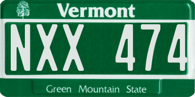 VT license plate NXX474