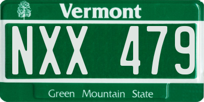 VT license plate NXX479