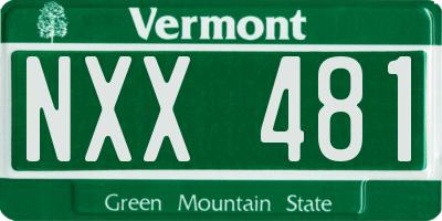 VT license plate NXX481