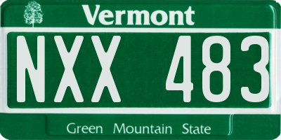 VT license plate NXX483