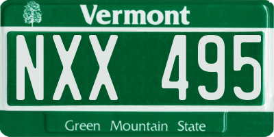VT license plate NXX495