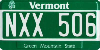 VT license plate NXX506
