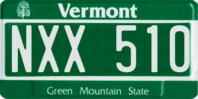 VT license plate NXX510